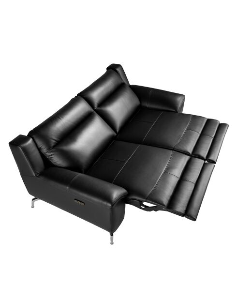 2-zits relaxbank zwart/staal - 106x192x93 cm