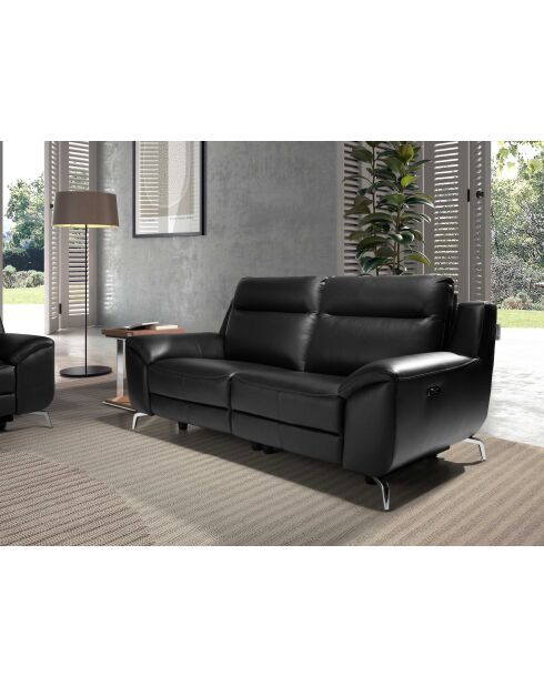 2-zits relaxbank zwart/staal - 106x192x93 cm