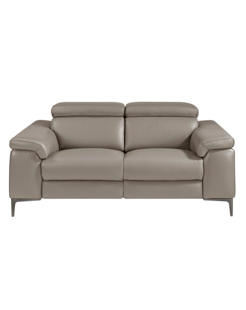 2-zits relax leren bank grijs/staal - 83x170x102 cm