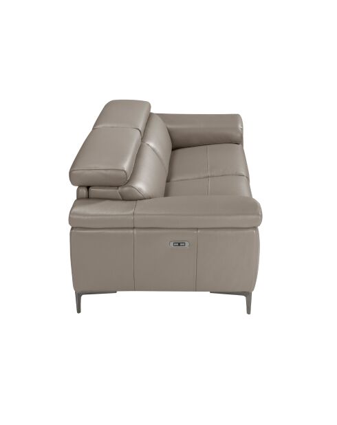 2-zits relax leren bank grijs/staal - 83x170x102 cm