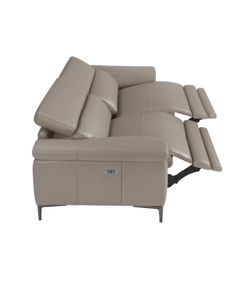 2-zits relax leren bank grijs/staal - 83x170x102 cm