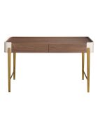 Bureau  beige/or/noyer - 35x140x50 cm