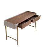Bureau  beige/or/noyer - 35x140x50 cm