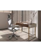 Bureau  beige/or/noyer - 35x140x50 cm