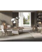 Bureau  beige/or/noyer - 35x140x50 cm