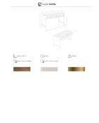 Bureau  beige/or/noyer - 35x140x50 cm