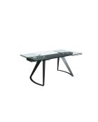 Mesa de comedor extensible rectangular negra/cristal - 139x180x100 cm
