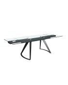 Mesa de comedor extensible rectangular negra/cristal - 139x180x100 cm