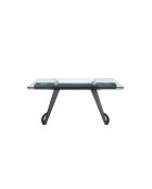 Mesa de comedor extensible rectangular negra/cristal - 139x180x100 cm