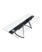 Mesa de comedor extensible rectangular negra/cristal - 139x180x100 cm