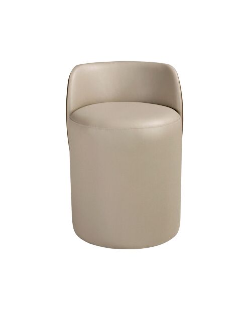 Pouf en simili vison/brun - 11x49x50 cm