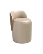 Pouf en simili vison/brun - 11x49x50 cm