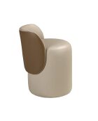 Pouf en simili vison/brun - 11x49x50 cm