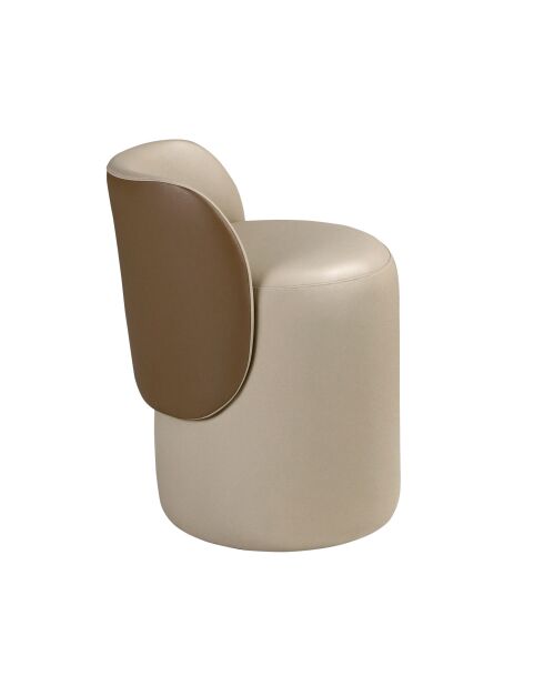 Pouf en simili vison/brun - 11x49x50 cm