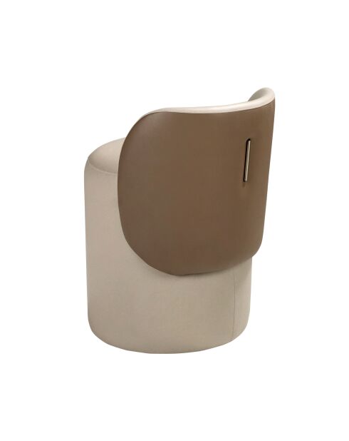 Pouf en simili vison/brun - 11x49x50 cm