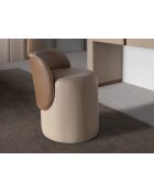 Pouf en simili vison/brun - 11x49x50 cm