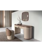Pouf en simili vison/brun - 11x49x50 cm