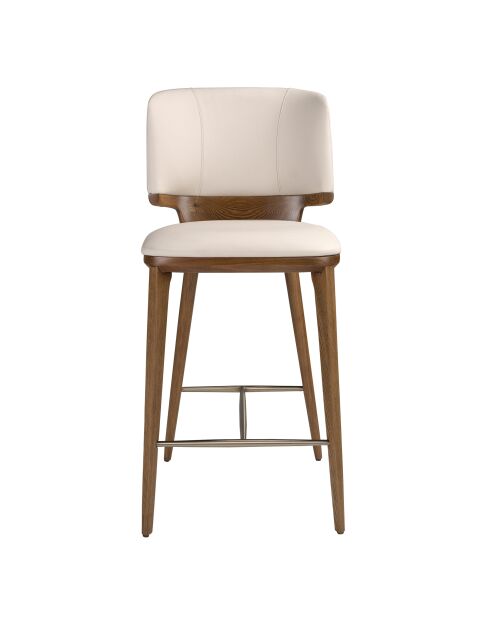 Tabouret  noix/crème - 15x51x55 cm
