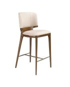 Tabouret  noix/crème - 15x51x55 cm
