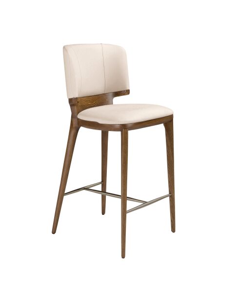 Tabouret  noix/crème - 15x51x55 cm