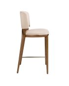 Tabouret  noix/crème - 15x51x55 cm
