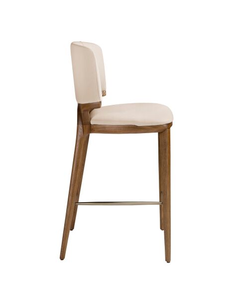 Tabouret  noix/crème - 15x51x55 cm