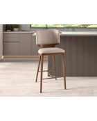 Tabouret  noix/crème - 15x51x55 cm