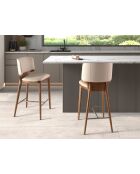 Tabouret  noix/crème - 15x51x55 cm