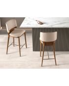 Tabouret  noix/crème - 15x51x55 cm