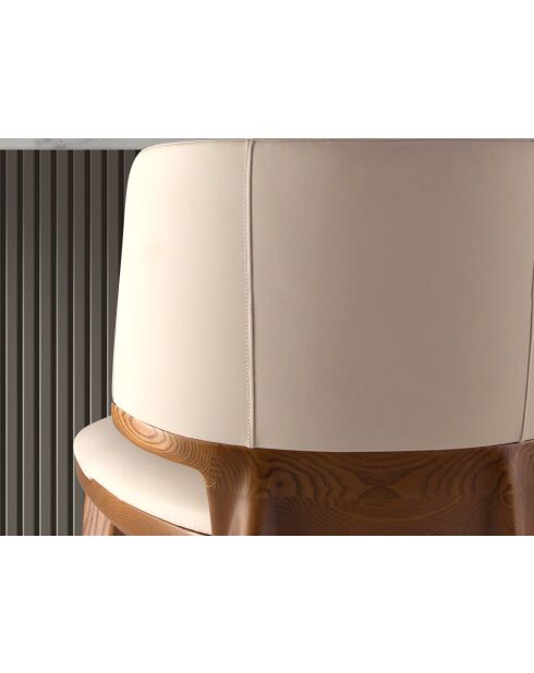 Tabouret  noix/crème - 15x51x55 cm
