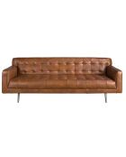 Chester 3-Sitzer-Sofa dunkelbraun/dunkler Stahl - 46x212x79 cm