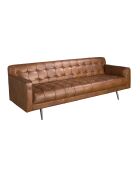 Chester 3-Sitzer-Sofa dunkelbraun/dunkler Stahl - 46x212x79 cm