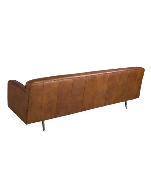 Chester 3-Sitzer-Sofa dunkelbraun/dunkler Stahl - 46x212x79 cm