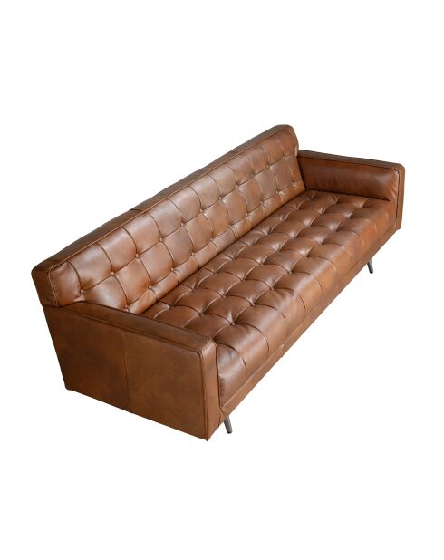 Chester 3-Sitzer-Sofa dunkelbraun/dunkler Stahl - 46x212x79 cm