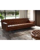 Chester 3-Sitzer-Sofa dunkelbraun/dunkler Stahl - 46x212x79 cm