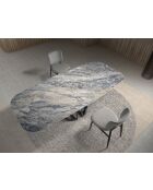 Blauer schwarzer Esstisch - 238x110x110 cm