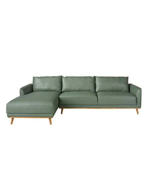 5-Sitzer-Sofa mit linkem Meridian grün/honigfarben - 103x295x160 cm