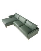 5-Sitzer-Sofa mit linkem Meridian grün/honigfarben - 103x295x160 cm