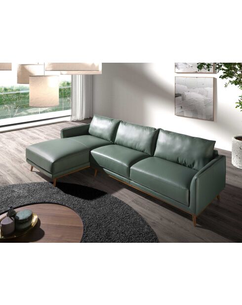 5-Sitzer-Sofa mit linkem Meridian grün/honigfarben - 103x295x160 cm
