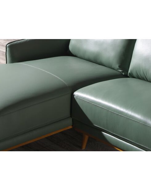 5-Sitzer-Sofa mit linkem Meridian grün/honigfarben - 103x295x160 cm
