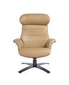 Fauteuil en Cuir pivotant inclinable avec accoudoirs  sable/gris anthracite - 46x80x84 cm