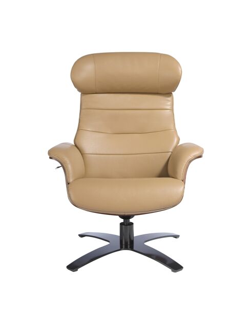 Fauteuil en Cuir pivotant inclinable avec accoudoirs  sable/gris anthracite - 46x80x84 cm