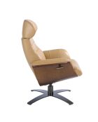 Fauteuil en Cuir pivotant inclinable avec accoudoirs  sable/gris anthracite - 46x80x84 cm