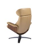 Fauteuil en Cuir pivotant inclinable avec accoudoirs  sable/gris anthracite - 46x80x84 cm