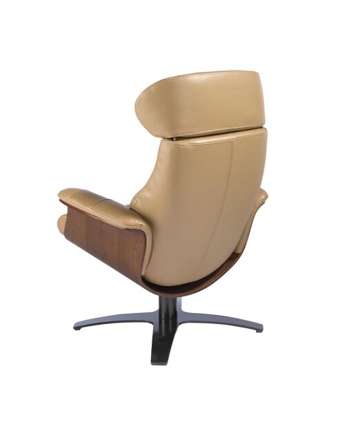 Fauteuil en Cuir pivotant inclinable avec accoudoirs  sable/gris anthracite - 46x80x84 cm