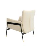 Ledersessel mit ecru/schwarzen Armlehnen - 16x87x67 cm