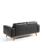 Chester 2 zits leren bank walnoot/zwart - 41x181x95 cm