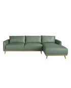 Divano a 5 posti con divano letto a destra verde/miele - 103x295x160 cm
