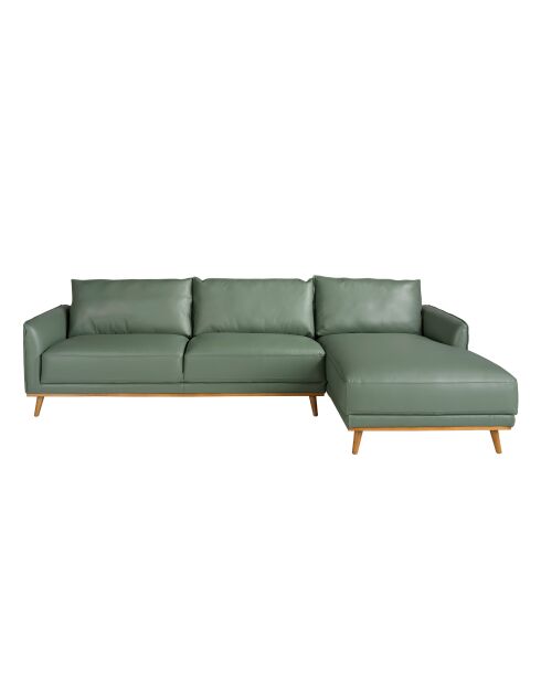 Divano a 5 posti con divano letto a destra verde/miele - 103x295x160 cm