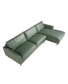 Divano a 5 posti con divano letto a destra verde/miele - 103x295x160 cm